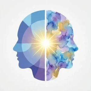 Ilustración de la Mente Sabia y el equilibrio emocional para el Curso de Terapia Dialéctica Conductual