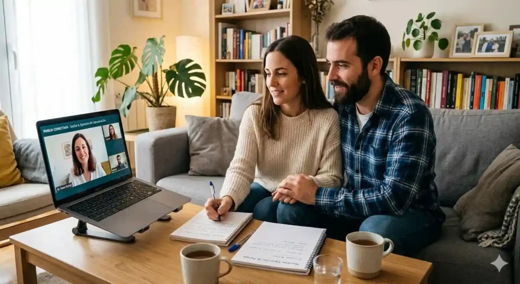 5 verdades reveladoras sobre por qué la terapia de pareja autogestionada está salvando relaciones 1 pareja haciendo programa de terapia de pareja autogestionada online